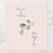 Met liefde, aangepaste namen Eucalyptus bruiloft b Wijn Etiket (Enkel label)