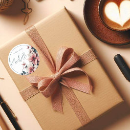 Met liefde aanpasbare pastelbloemen ronde sticker