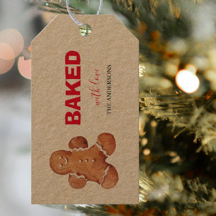 Met liefde bedekt Vrolijk kerstfeest Cadeaulabel