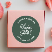 Met liefde bruiloft dank u voor Sage Green Ronde Sticker