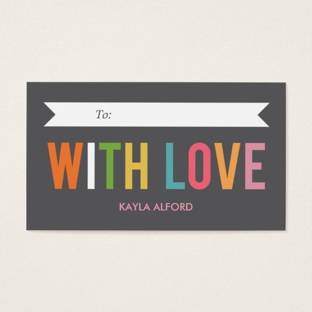 Met Liefde Custom Gift Labels Visitekaartjes (Voorkant)