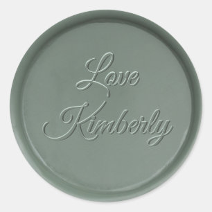 Met liefde Donkere Sage Wax Seal Sticker