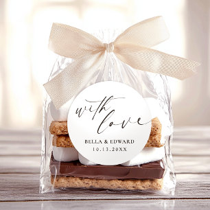 Met liefde Elegant Dank u bruiloft Ronde Sticker