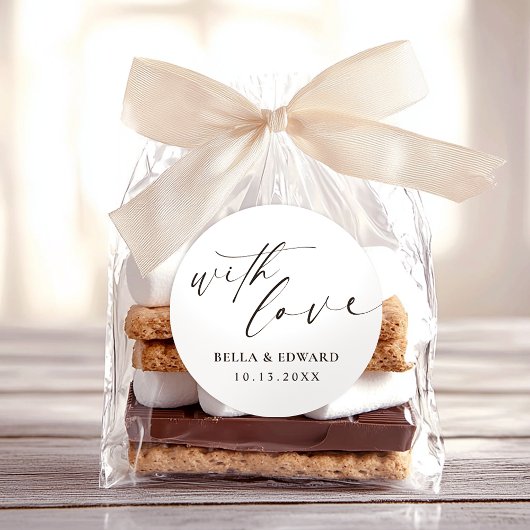 Met liefde Elegant Dank u bruiloft Ronde Sticker