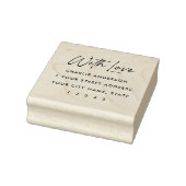 Met liefde elegant script retour adres 	rubberstempel (Stempel)
