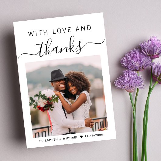 Met liefde en Bedankt foto bruiloft