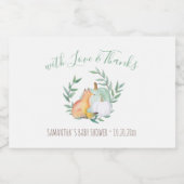 Met liefde en Bedankt White Pumpkin & Fox Sparkling Wijnetiket (Enkel label)