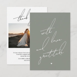 Met liefde en dank Pre-gedrukt bericht  Bedankkaart