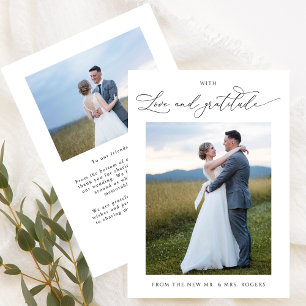 Met liefde en dankbaarheid, Chic Photo Wedding Bedankkaart