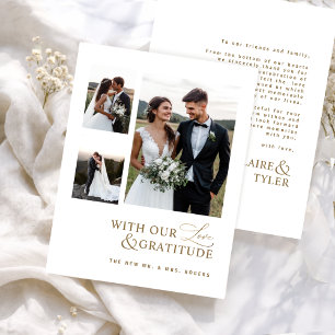 Met Liefde en Dankbaarheid Foto, Gouden Bruiloft Bedankkaart