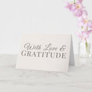 Met liefde en dankbaarheid – Minimale typografie Kaart