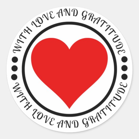 Met liefde en dankbaarheid ronde sticker (Voorkant)