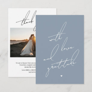 Met Liefde en Dankbaarheid Voorgedrukte Boodschap Bedankkaart