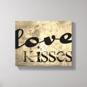 met liefde en kussen omwikkeld canvas met shabby c afdruk