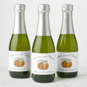 Met liefde en witte pompoen mousserende wijn label sparkling wijnetiket (Flessen)