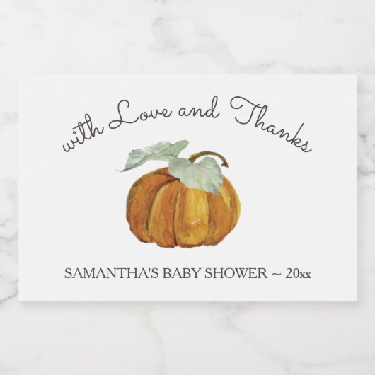 Met liefde en witte pompoen mousserende wijn label sparkling wijnetiket (Enkel label)