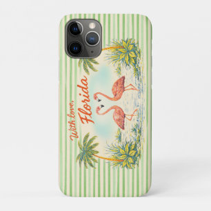 Met liefde Florida vintage stijl flamingo handdoek iPhone 11 Pro Hoesje