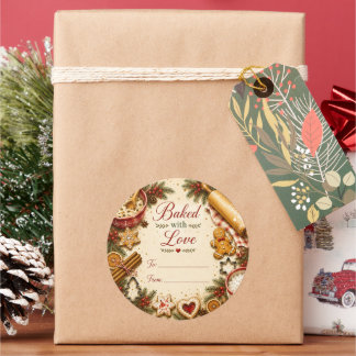 Met Liefde Gebakken Kerst Koekjes Doos Sticker