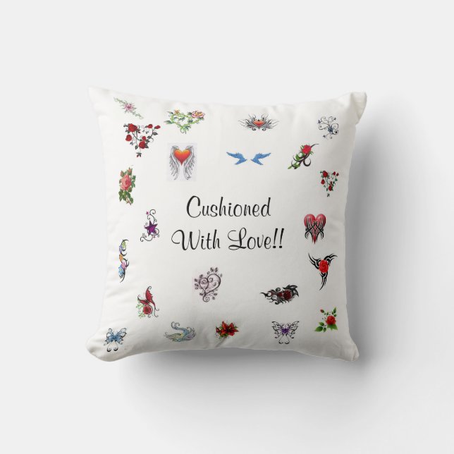 Met liefde gecastreerd kussen (Voorkant)