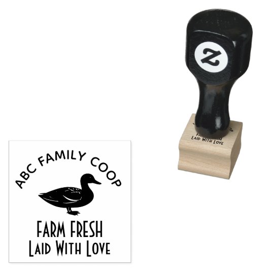 Met liefde gelegd Boerderij Fresh Duck Eggs Rubberstempel (Gestempeld)