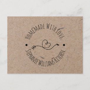 Met Liefde Gemaakt Nep-Kraftpapier Hart Pijl Briefkaart