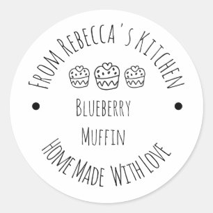 Met Liefde Gemaakt Rustieke Muffin Gebakken Waren  Ronde Sticker