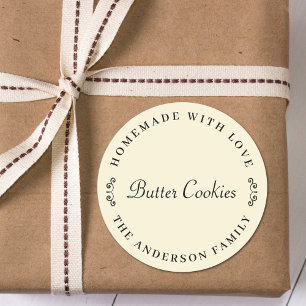 Met Liefde Gemaakte Gepersonaliseerde Bakkerij Cad Ronde Sticker