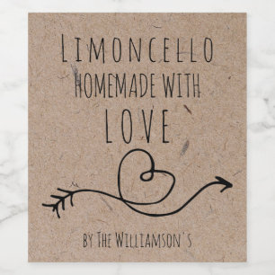 Met Liefde Gemaakte Limoncello Kraft Papier Wijn Etiket