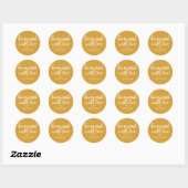 Met liefde gemaakte persoonlijke mango gele cadeau ronde sticker (Vel)