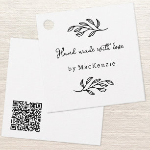 Met Liefde Gemaakte QR-code Botanische Prijskaart Bedankjes Labels