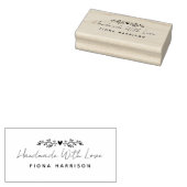 Met Liefde Gemaakte Script Bladeren Rubberstempel (Gestempeld)