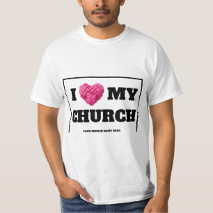 Met liefde geweven aangepast kerk T-shirt