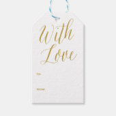 met liefde | Goud Modern Calligrafie Gift Label Cadeaulabel (Voorkant)