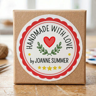 Met Liefde Handgemaakt - Aanpasbare Merkverpakking Ronde Sticker