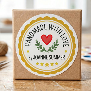 Met Liefde Handgemaakt - Aanpasbare Merkverpakking Ronde Sticker