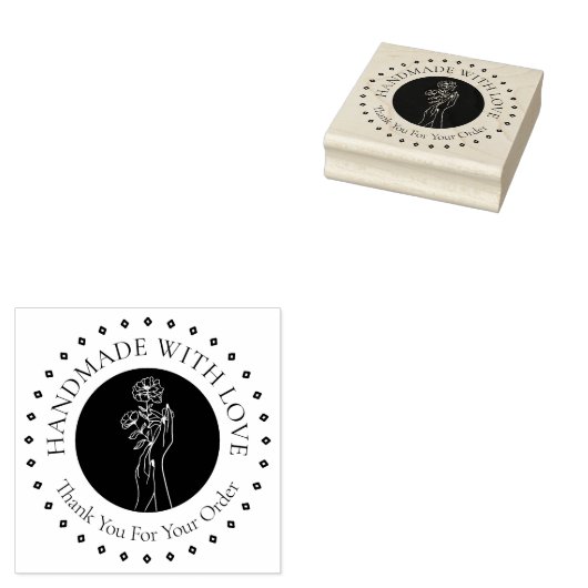 Met Liefde Handgemaakt Dank U Rubberstempel (Gestempeld)