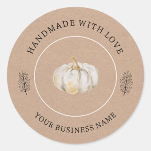 Met Liefde Handgemaakt Pompoen Ronde Sticker