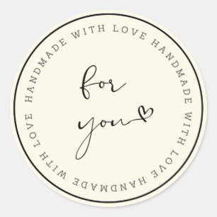 Met Liefde Handgemaakte Cirkelsticker Ronde Sticker