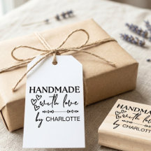 Met Liefde Handgemaakte Harten Elegante Script Bla