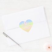 "Met Liefde" op Kosmische Pastel Rainbow Galaxy Hart Sticker (Envelop)