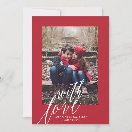 Met Liefde op Vaderdag Foto Wenskaart Feestdagenkaart (Voorkant)