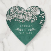 Met liefde smaragd elegant  kant bedankjes labels (Achterkant)