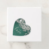 Met liefde smaragd elegant  kant bedankjes labels (In situ)