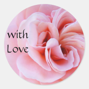 met Liefde stickers Roze Roos Bloem Spiraal