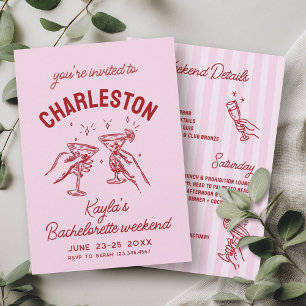 Met liefde van [Your City] Pink Bachelorette Party Kaart