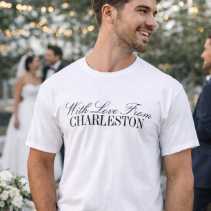 Met Liefde Vanuit Custom City Bruiloftsshirt Worp T-shirt