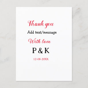 Met liefde voeg koppel naam letter toe dank je voe briefkaart