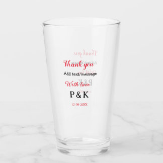 Met liefde voeg koppel naam letter toe dank je voe glas