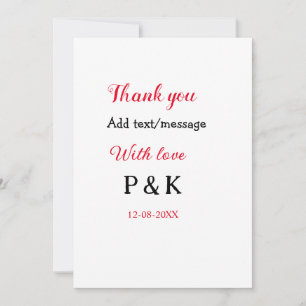 Met liefde voeg koppel naam letter toe dank je voe kaart