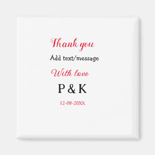 Met liefde voeg koppel naam letter toe dank je voe magneet